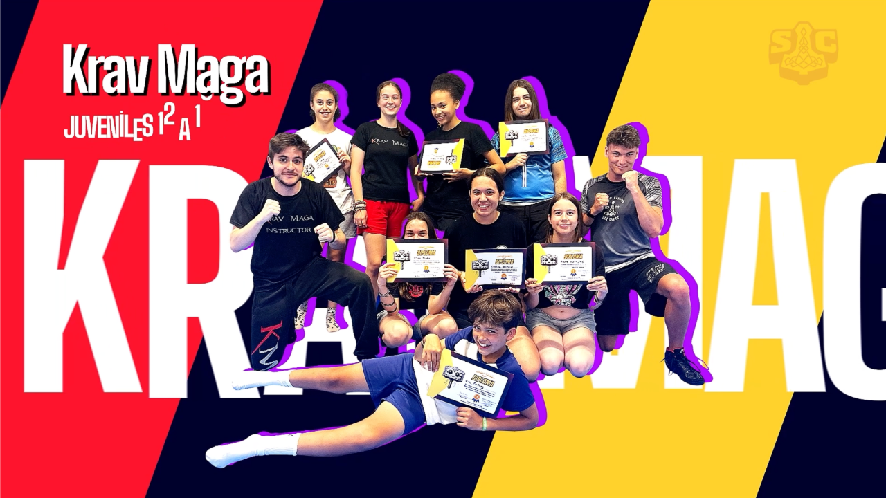 Exámenes de defensa personal Krav Maga de nuestros adolescentes en junio, todos aprobaron.